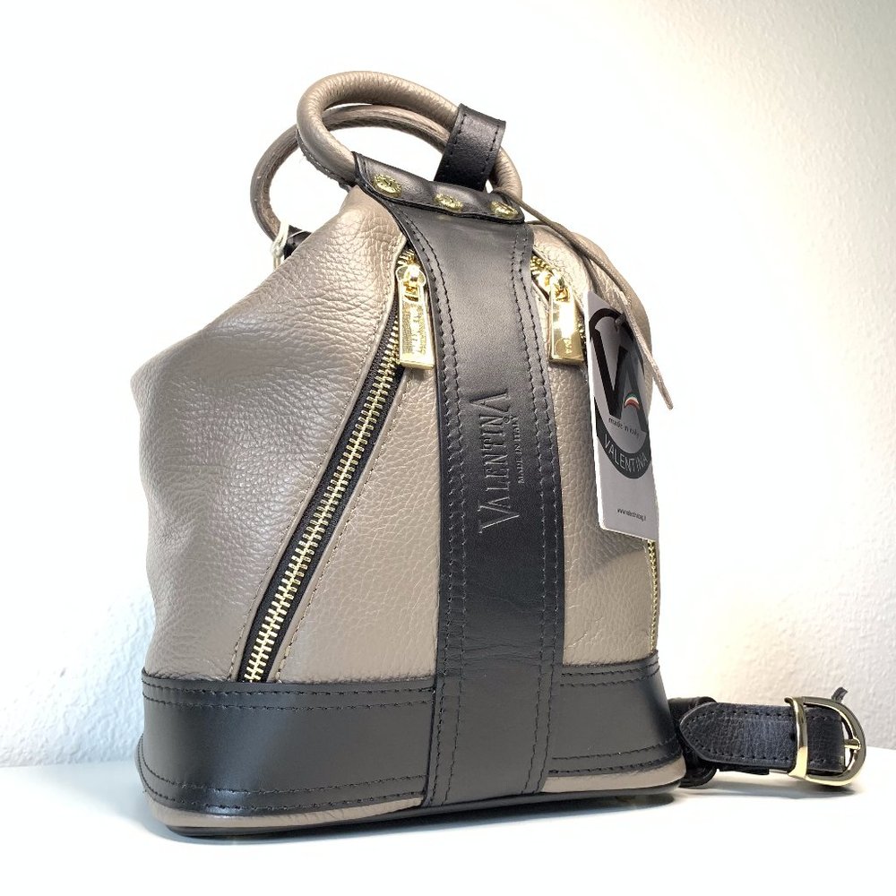 Valentina Convertible Leather Sling Bag NWT Gray